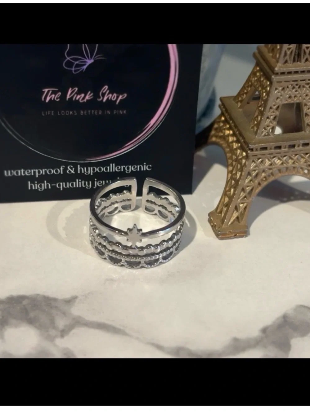 Stainless Steel Silver Start Ring